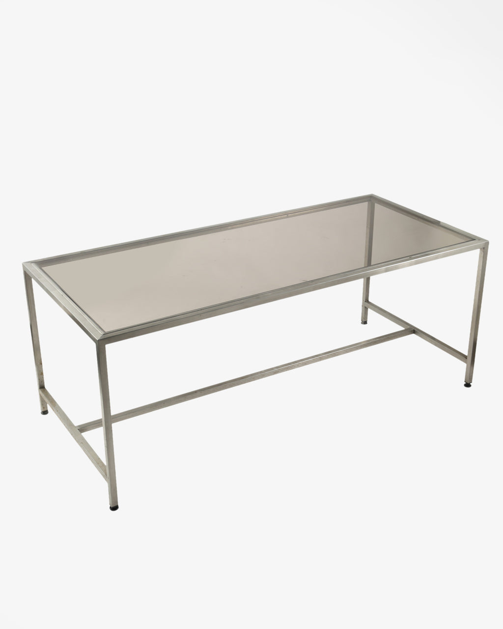 Steel and smoked glass table from the 70s
