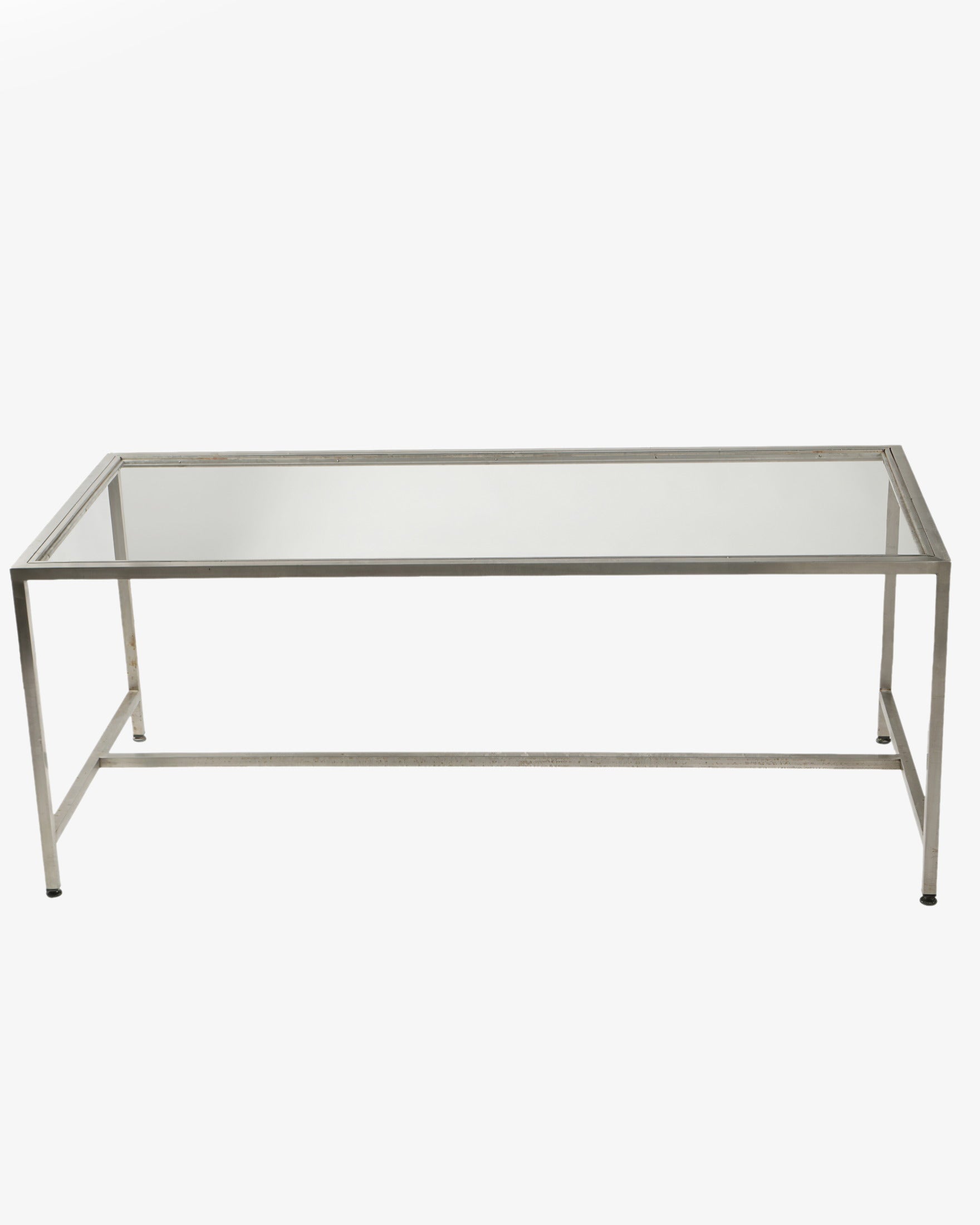 Steel and smoked glass table from the 70s