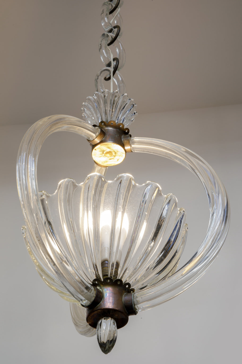 Lampadario anni 30 attribuibile a Barovier e Toso