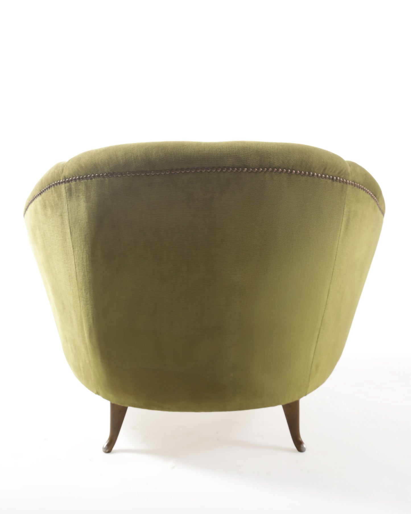 Poltrona anni 50 velluto verde oliva