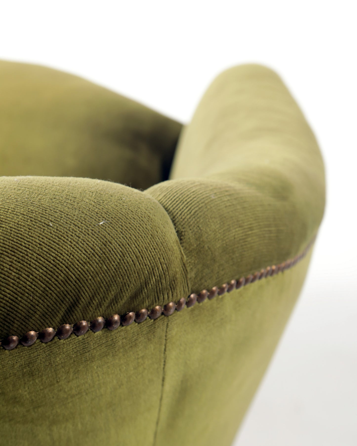 Poltrona anni 50 velluto verde oliva