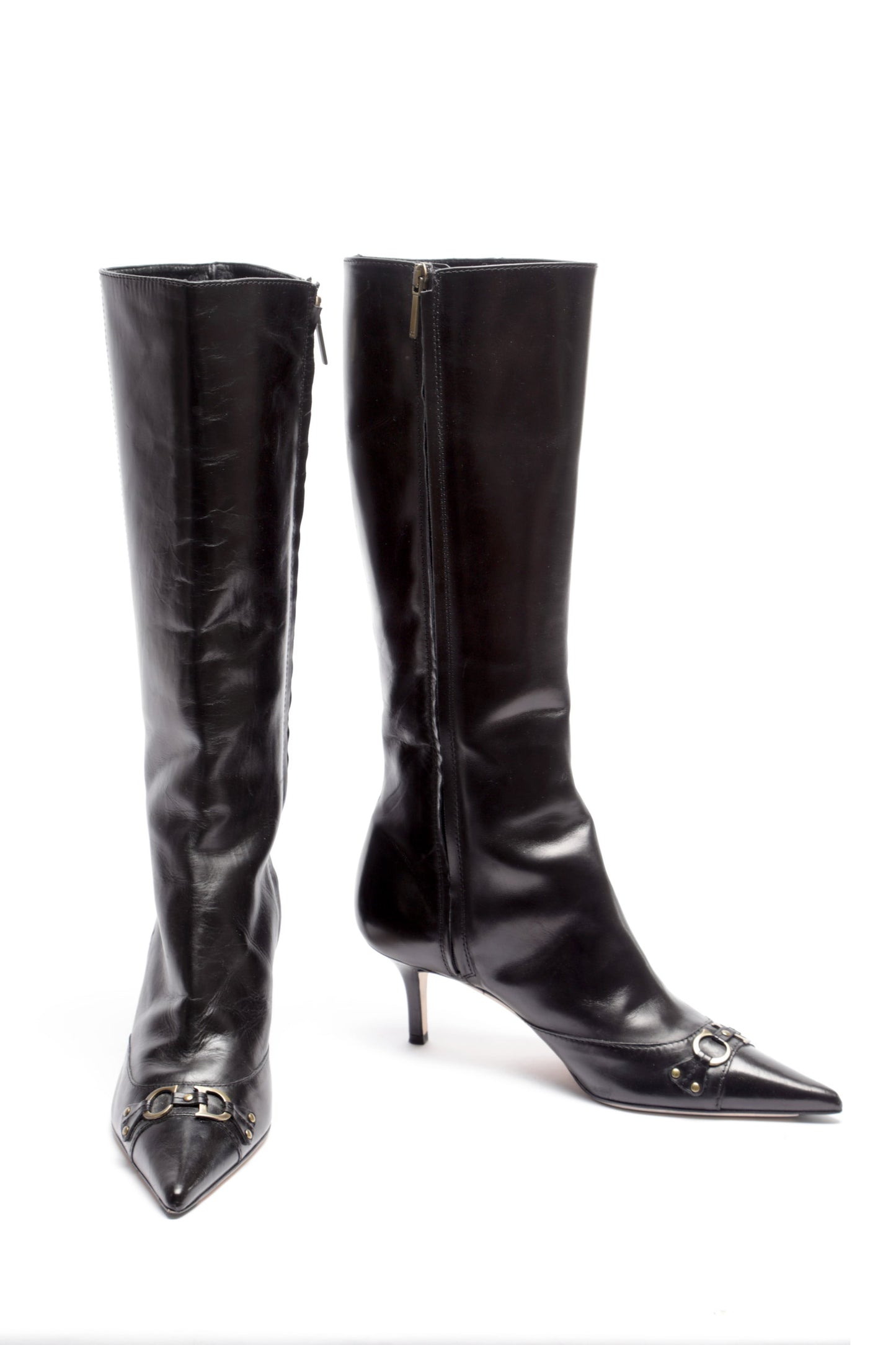 Boot in black leather Christian Dior