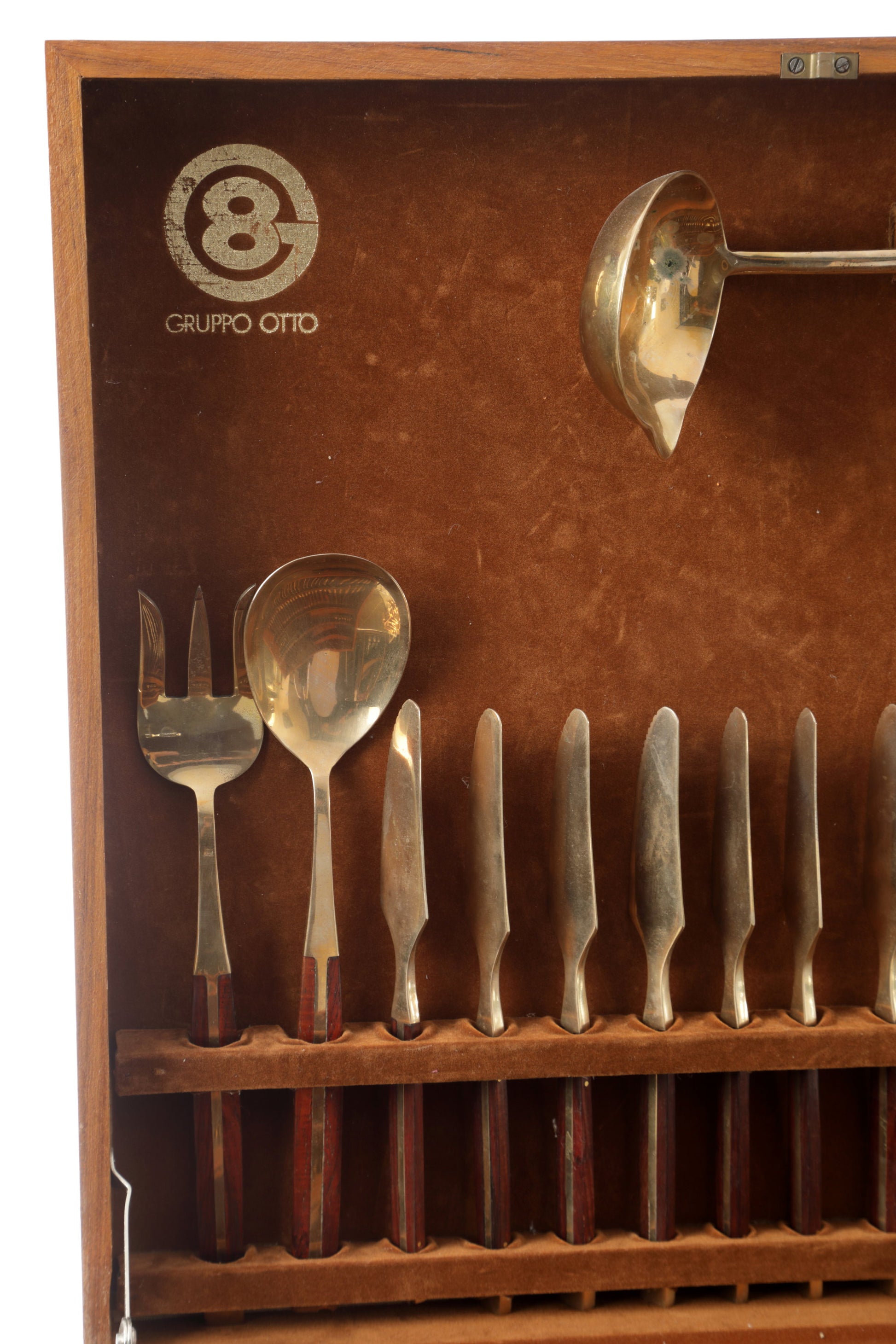 Set 6 Posate Vintage In Lega Di Zinco - Cucchiai E Forchetta Per Set 6 Posate Vintage In Lega Di Zinco - Cucchiai E Forchetta Per