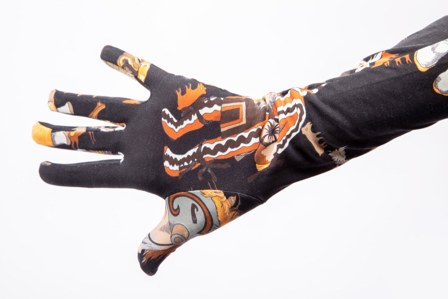 Hermès silk long gloves