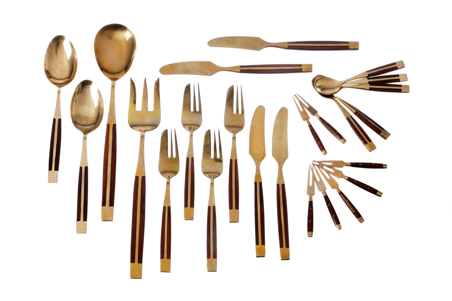 Otto Group cutlery in brass and rosewood from the 70s