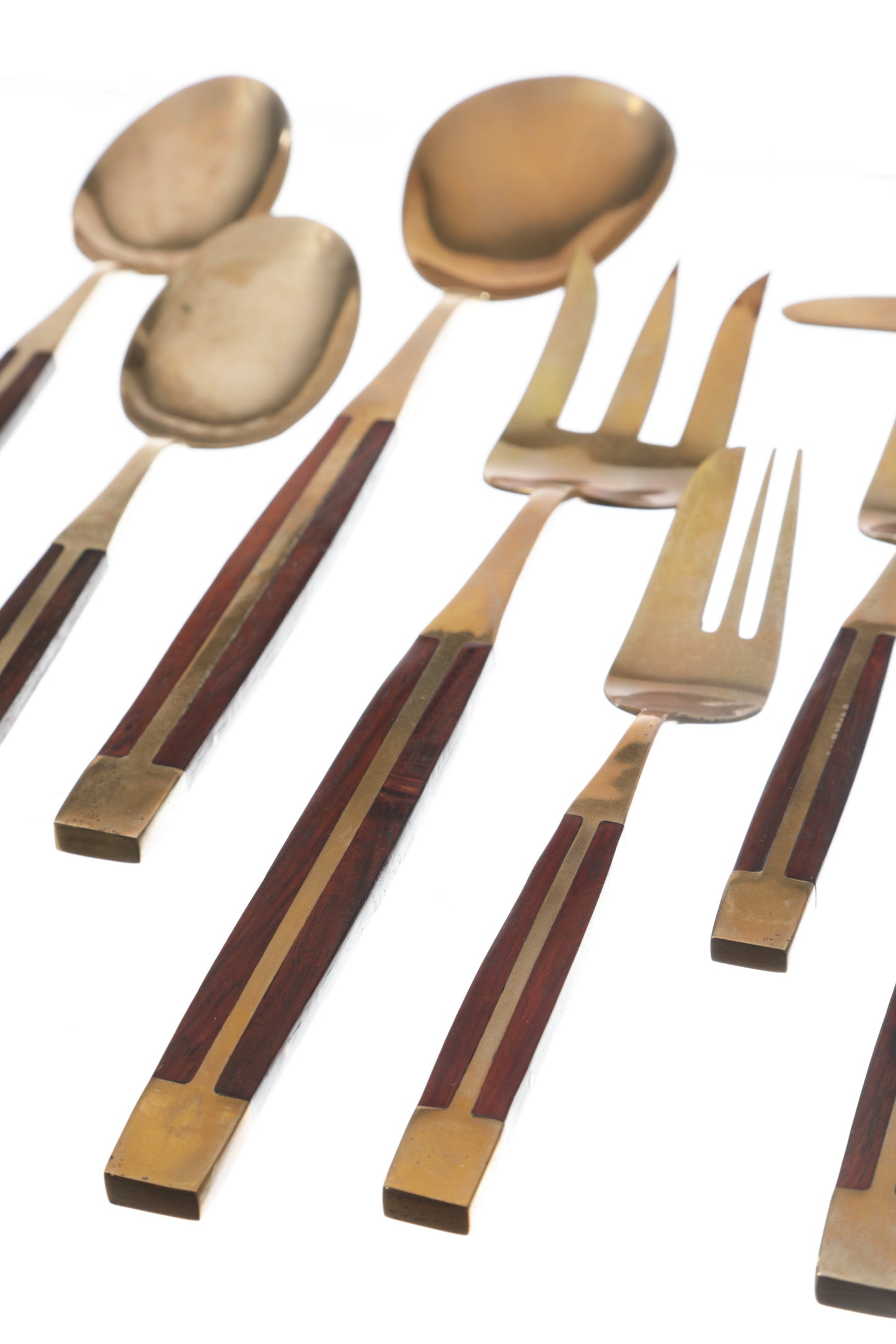 Otto Group cutlery in brass and rosewood from the 70s