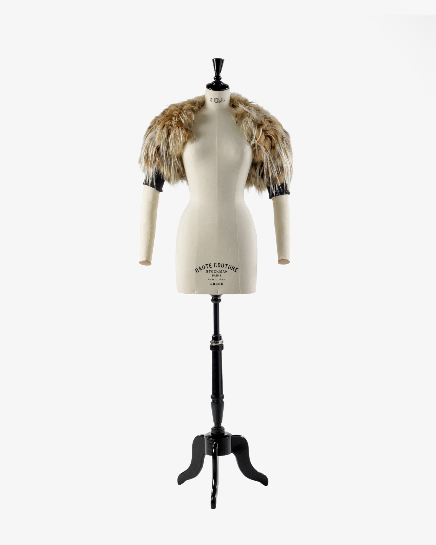 Fendi fox fur shrug with 80s sleeve