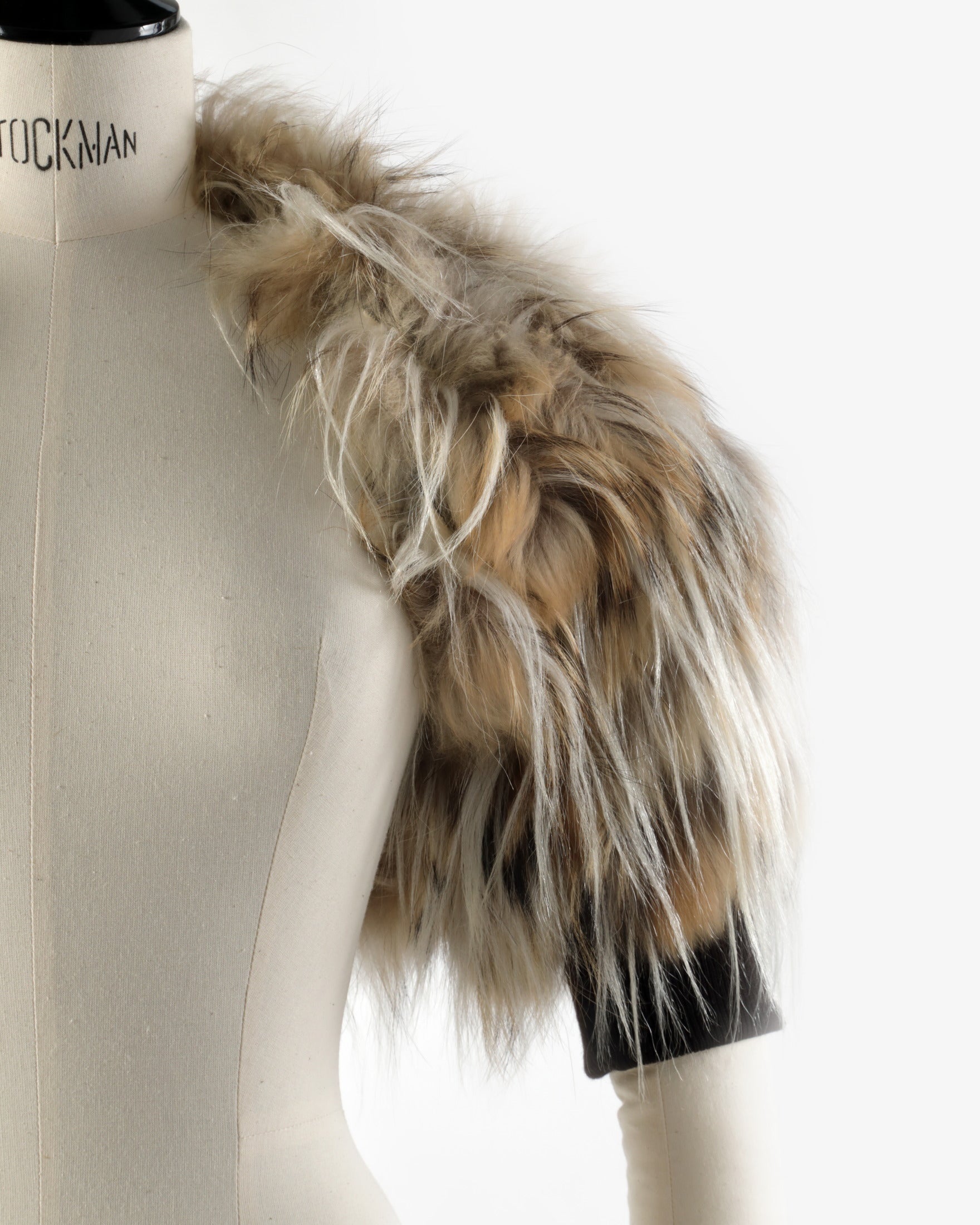 Fendi fox fur shrug with 80s sleeve