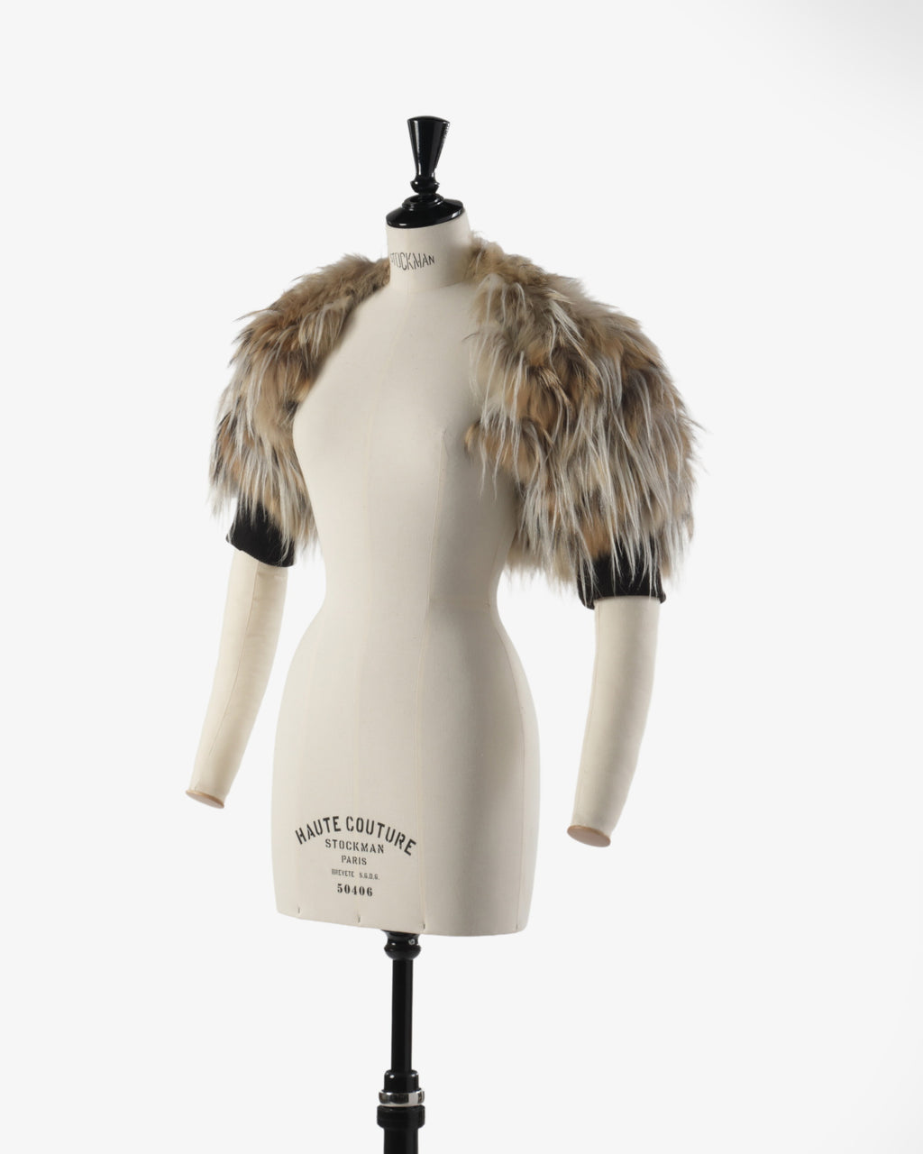 Fendi fox fur shrug with 80s sleeve