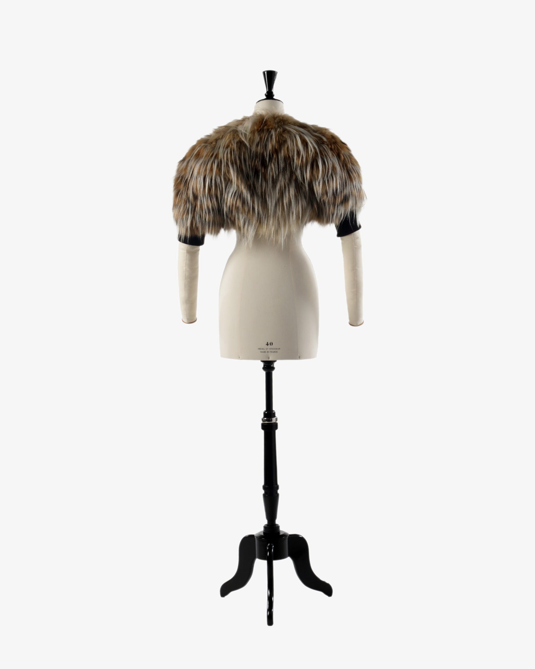 Fendi fox fur shrug with 80s sleeve