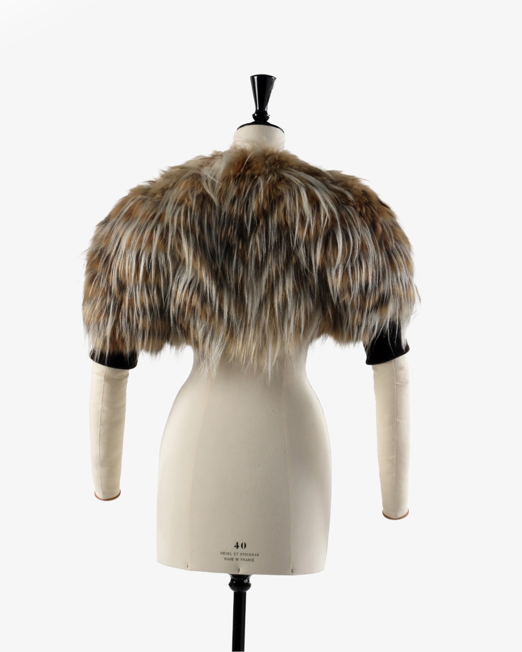 Fendi fox fur shrug with 80s sleeve