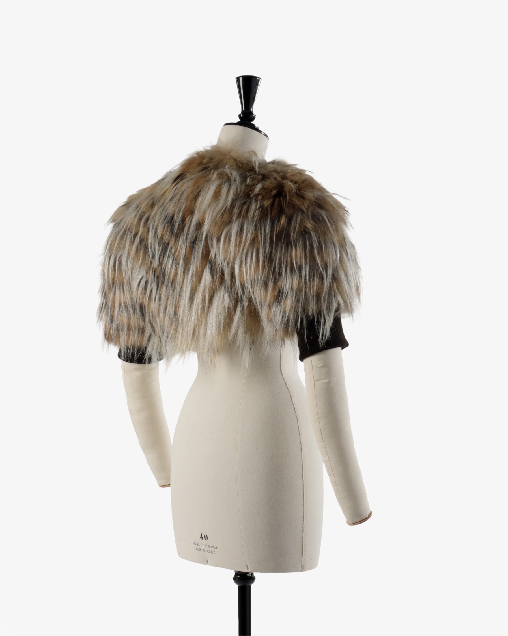 Fendi fox fur shrug with 80s sleeve