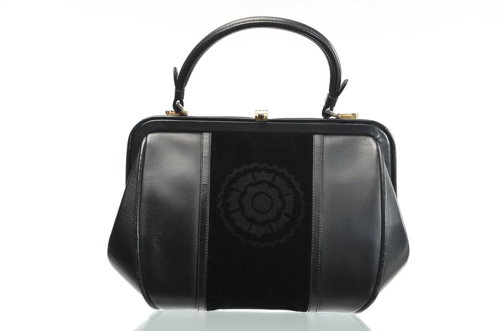 Borsa anni 50 in velluto devoré nero