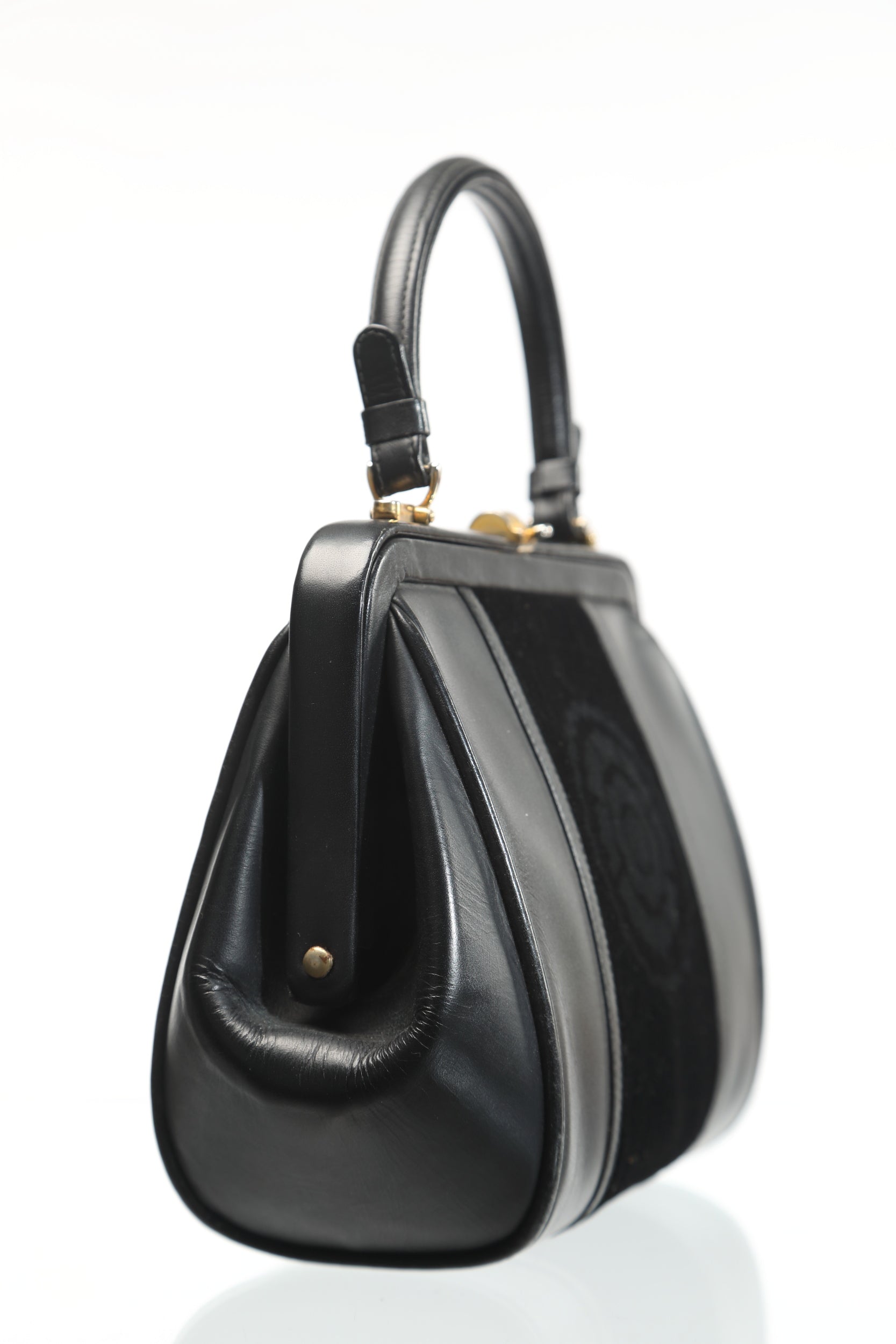 Borsa anni 50 in velluto devoré nero
