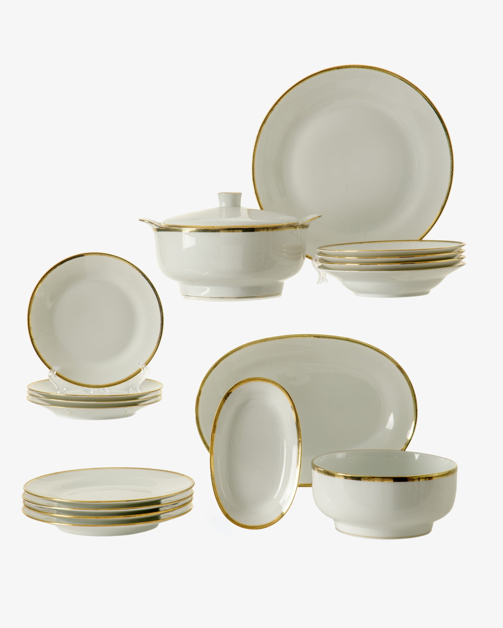 Ginori 70s service 24 plates, 12 soup plates, 12 dessert plates, 5 served plates