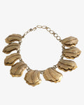 Gold metal necklace with petals