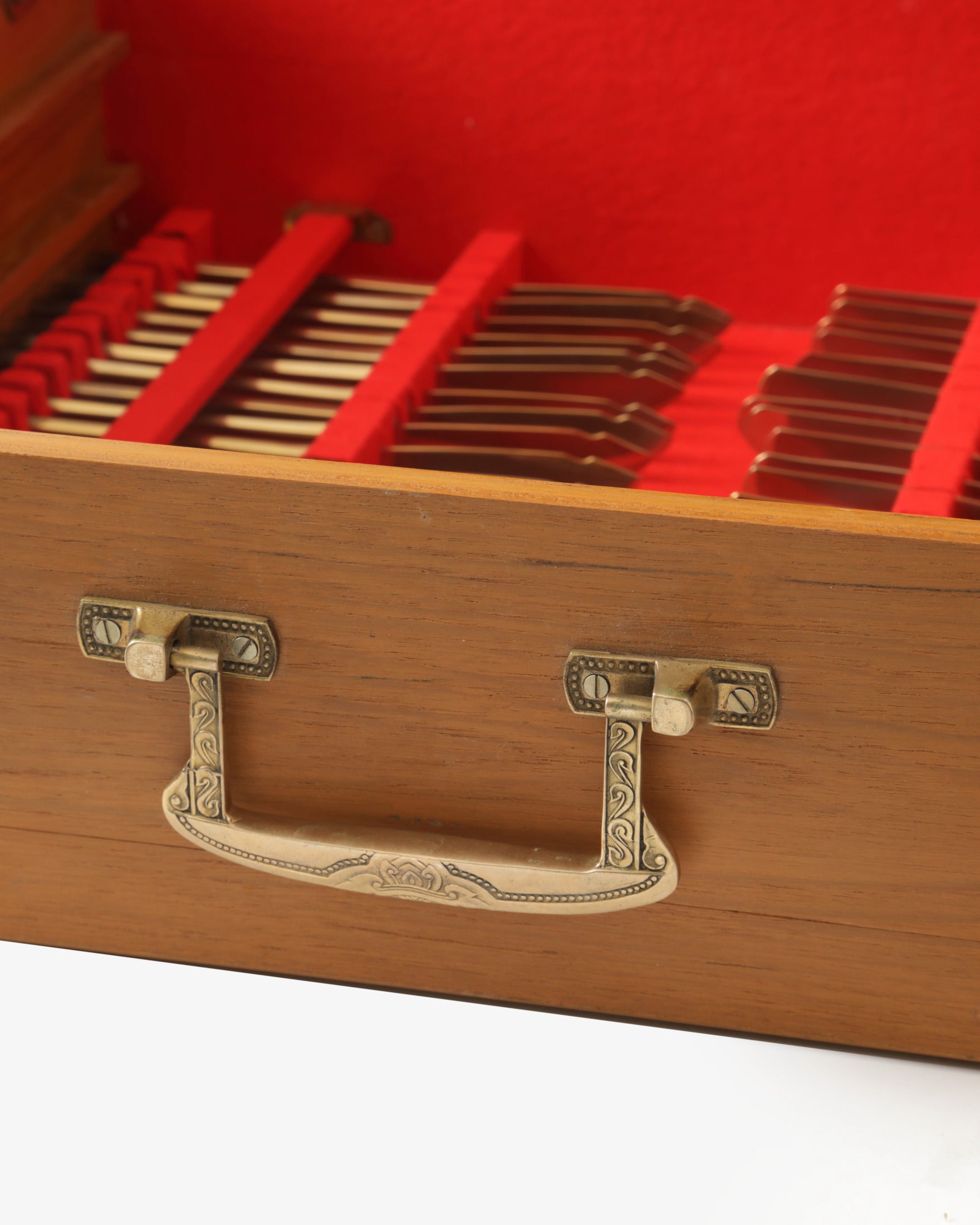 1950s brass cutlery with box
