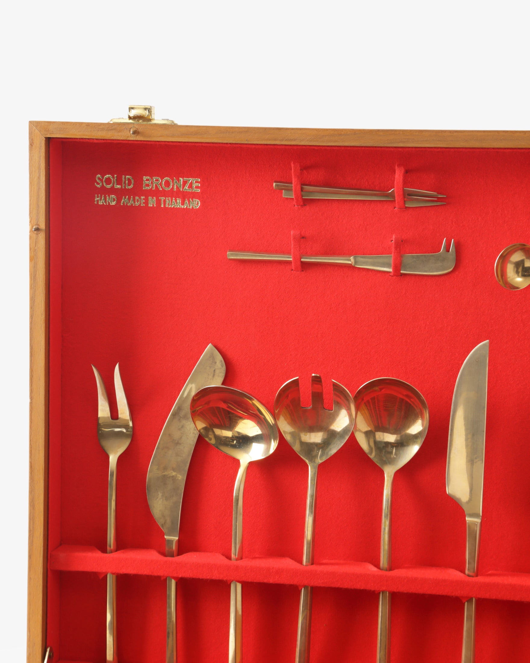 1950s brass cutlery with box