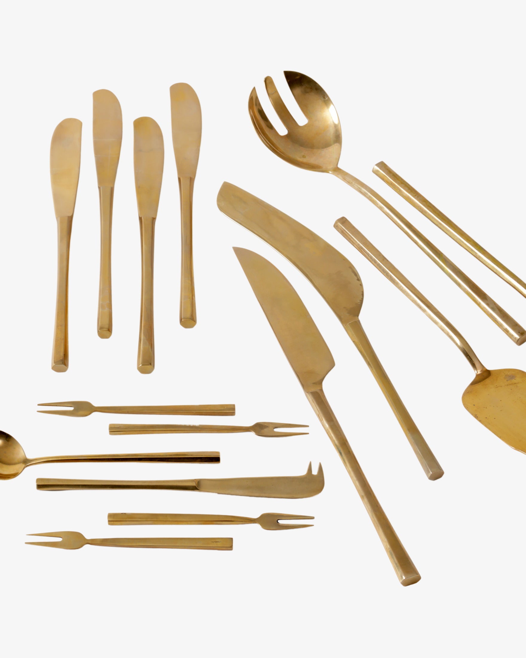 1950s brass cutlery with box