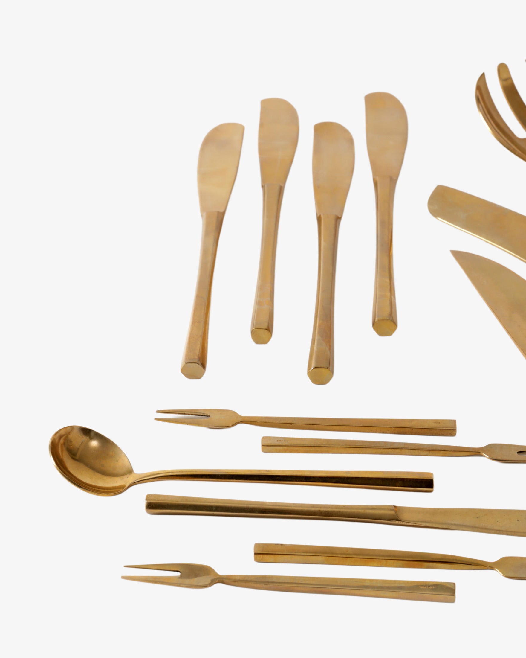 1950s brass cutlery with box