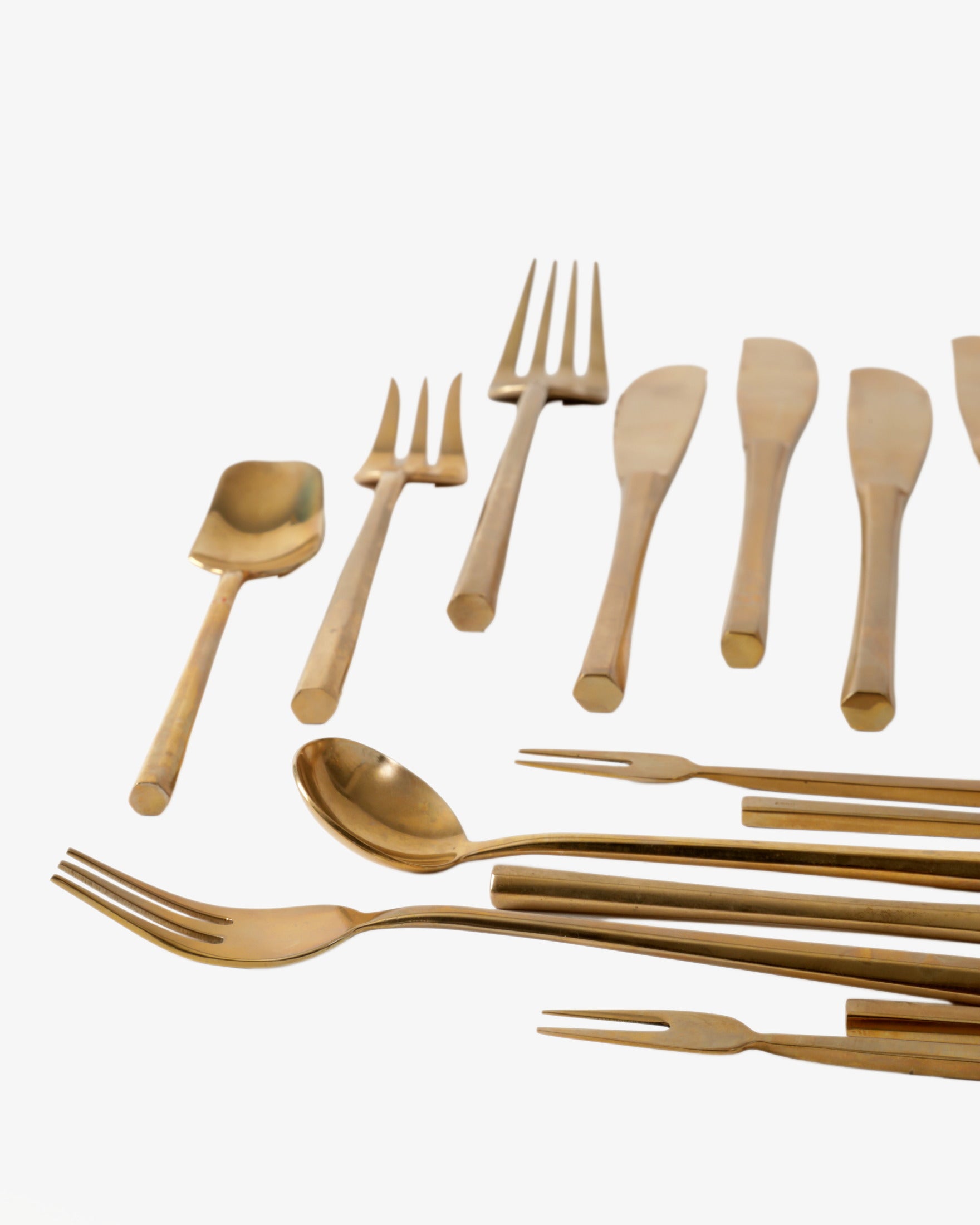 1950s brass cutlery with box