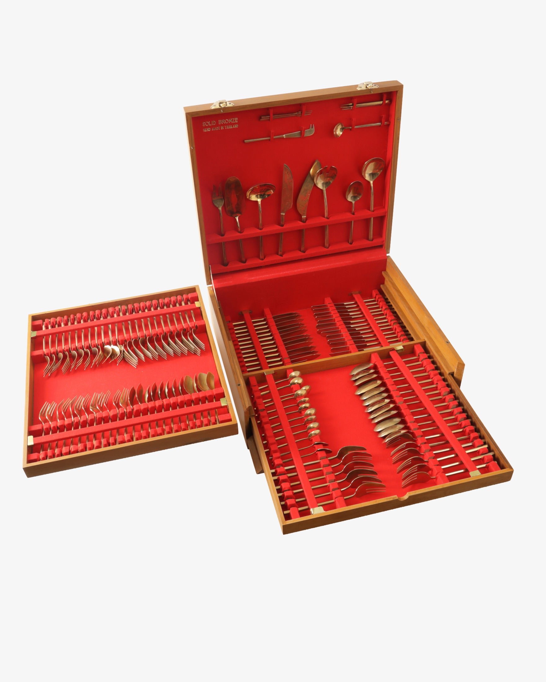 1950s brass cutlery with box