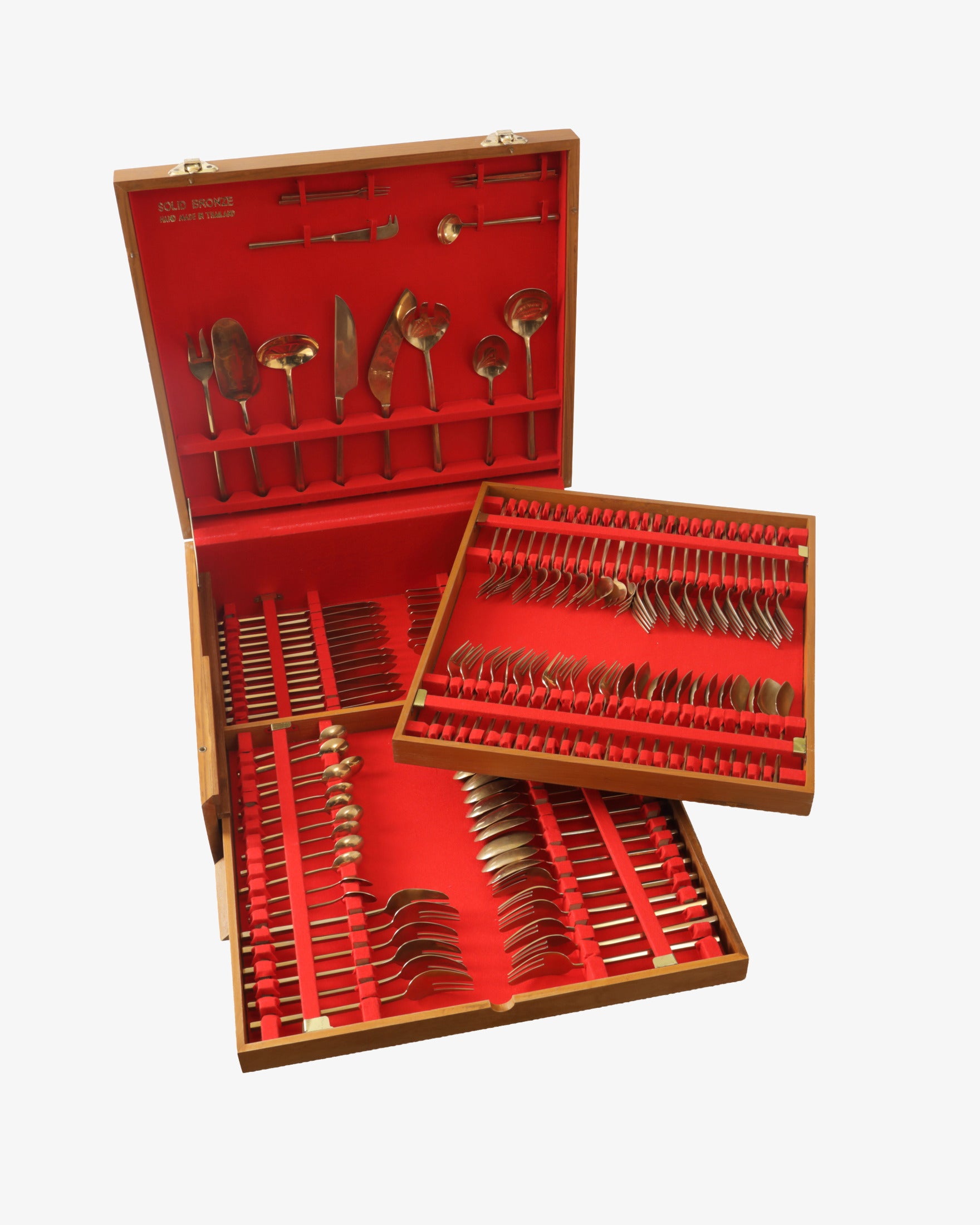 1950s brass cutlery with box