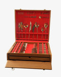 1950s brass cutlery with box