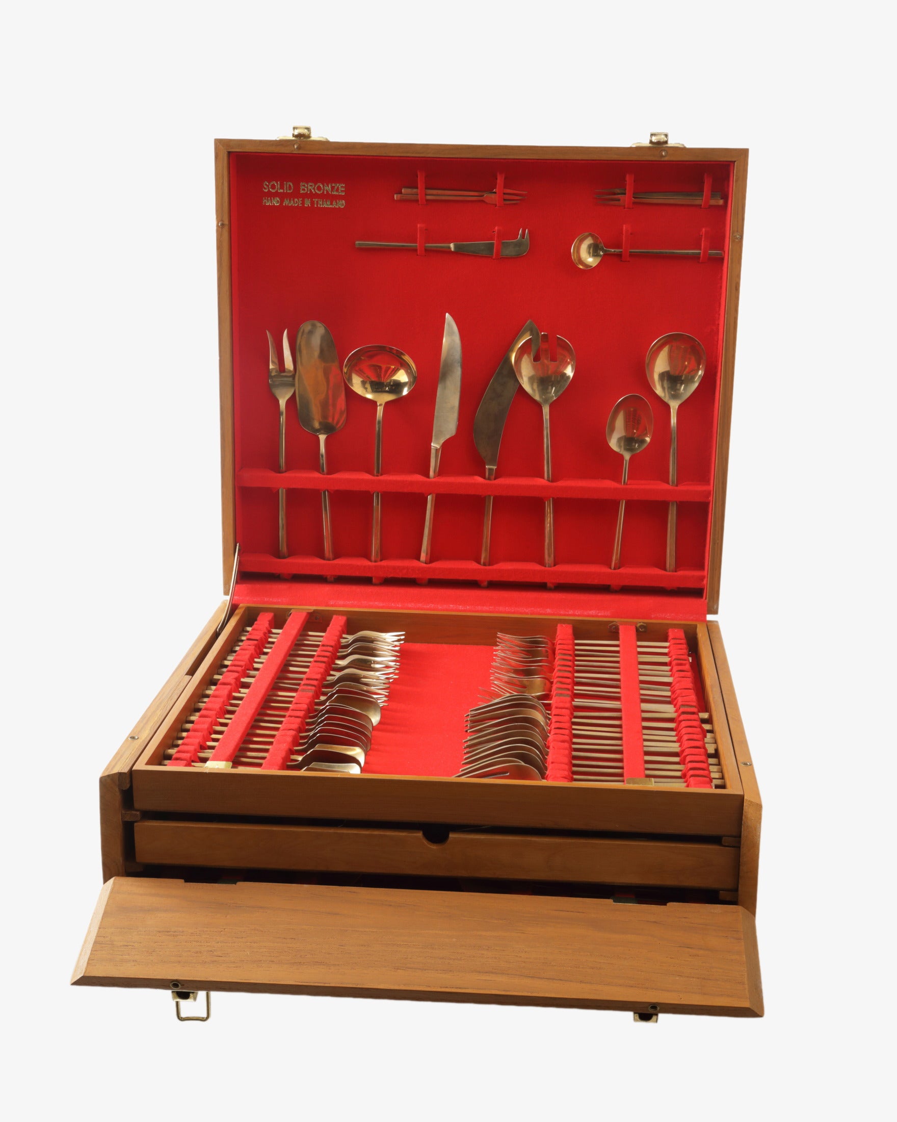 1950s brass cutlery with box