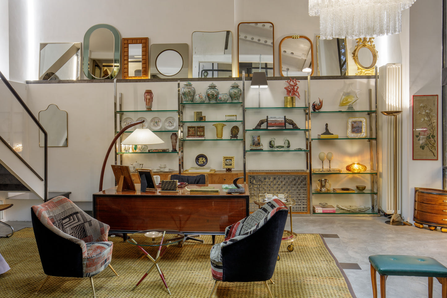 3-module bookcase attributable to Sandro Petti, 1970s