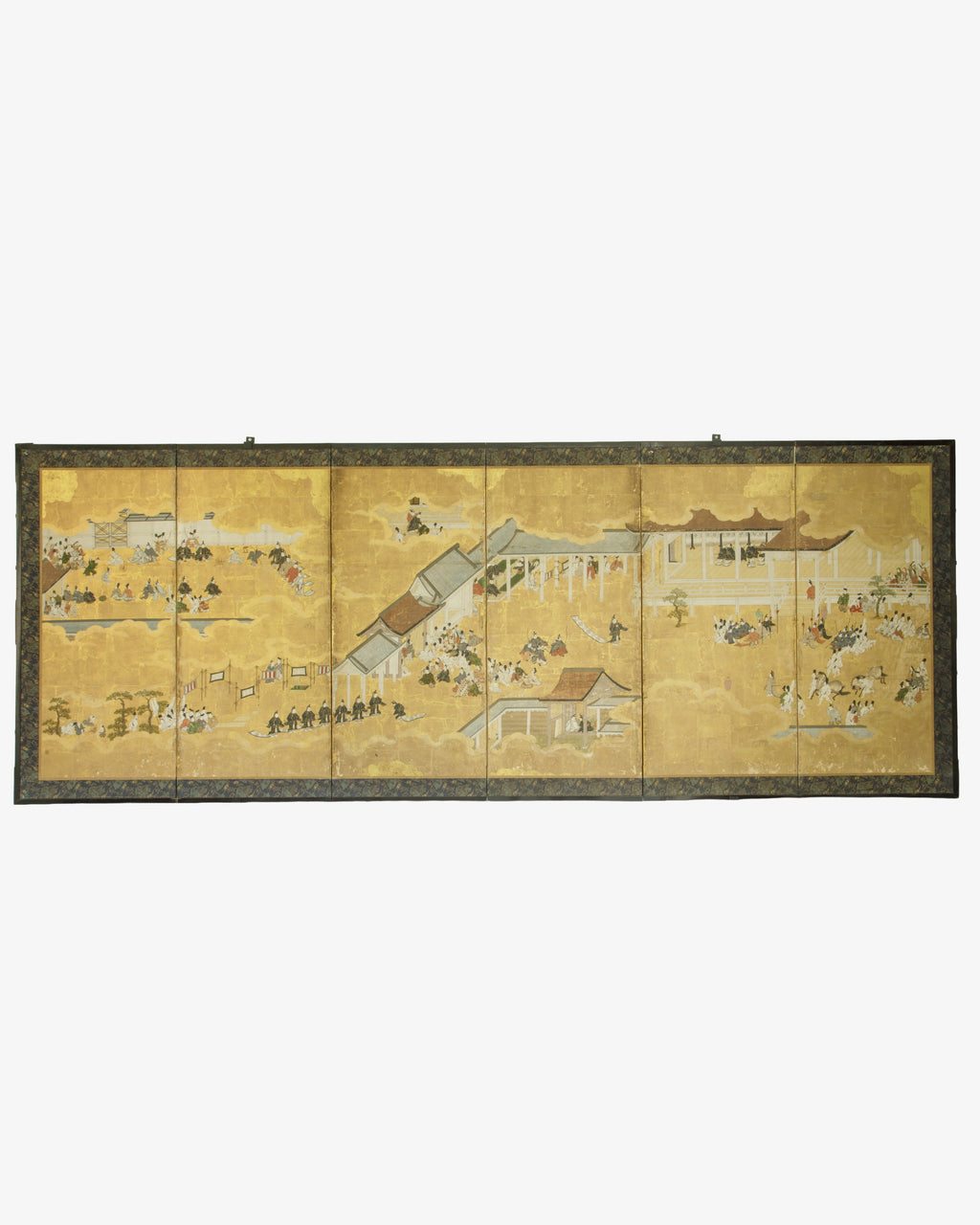 Folding screen with court scenes and ceremonies