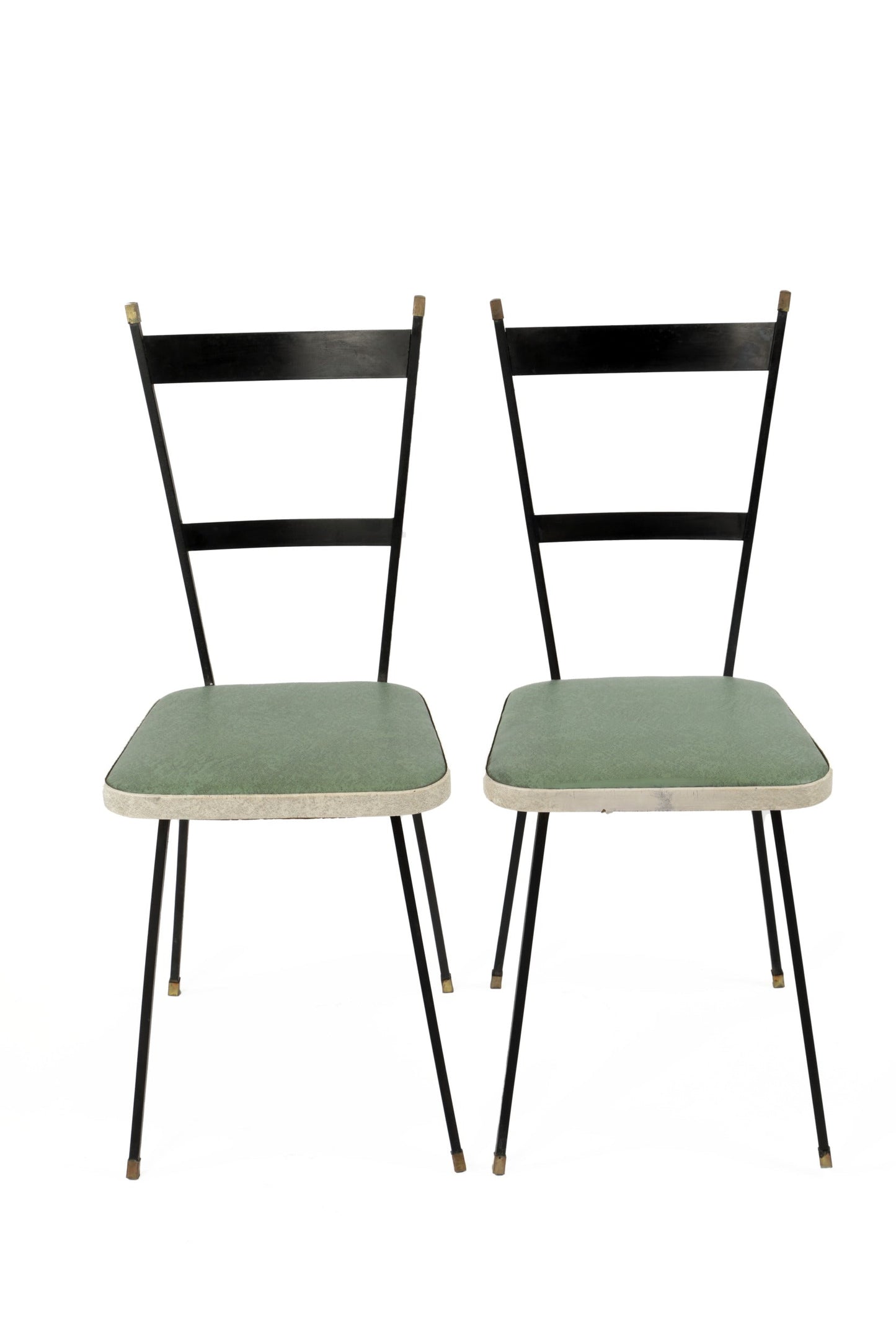 Pair of 1950s iron and skai chairs