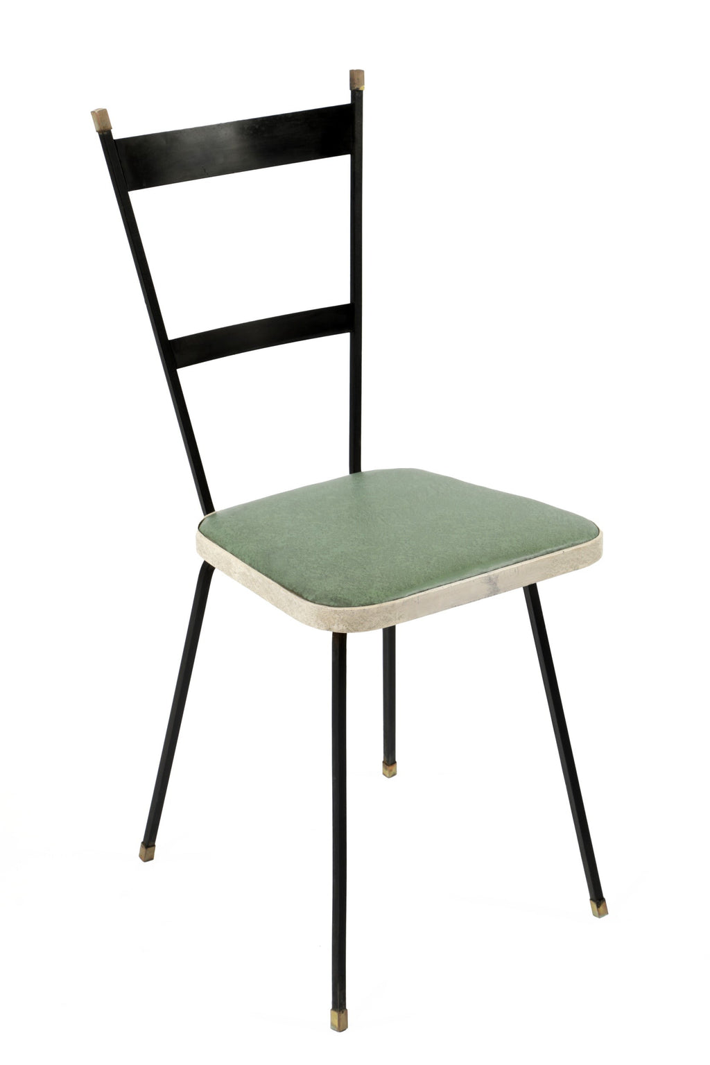 Pair of 1950s iron and skai chairs