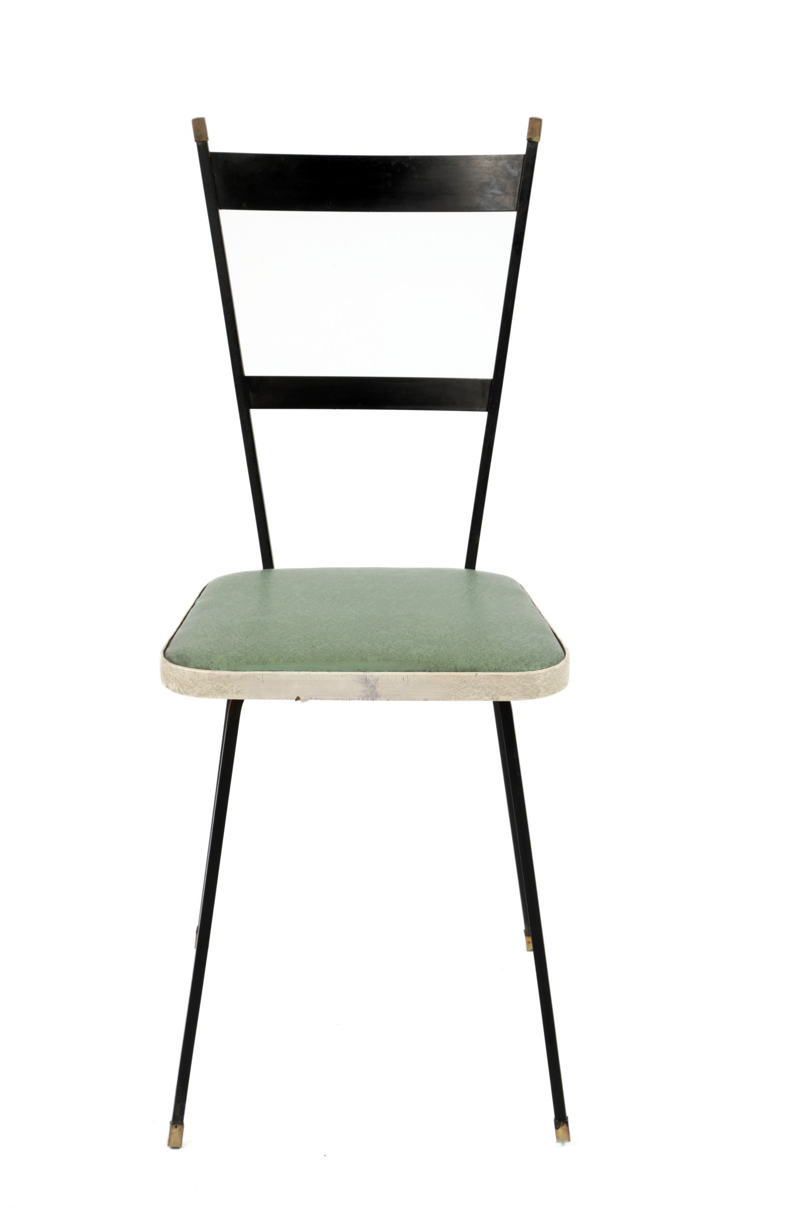 Pair of 1950s iron and skai chairs