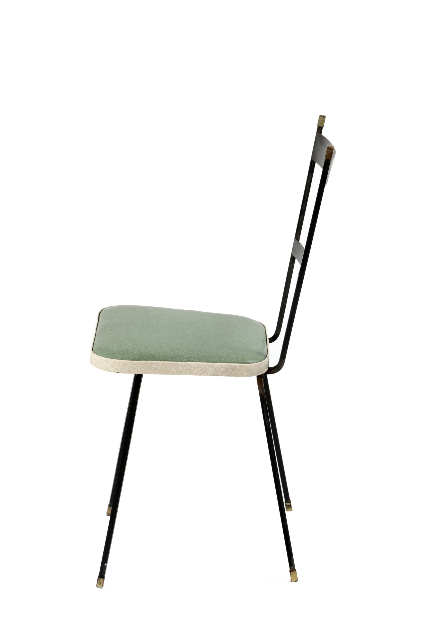 Pair of 1950s iron and skai chairs