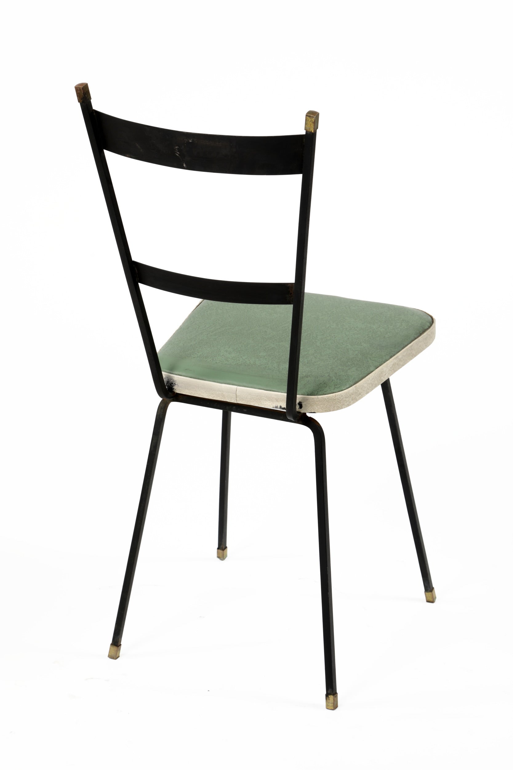Pair of 1950s iron and skai chairs