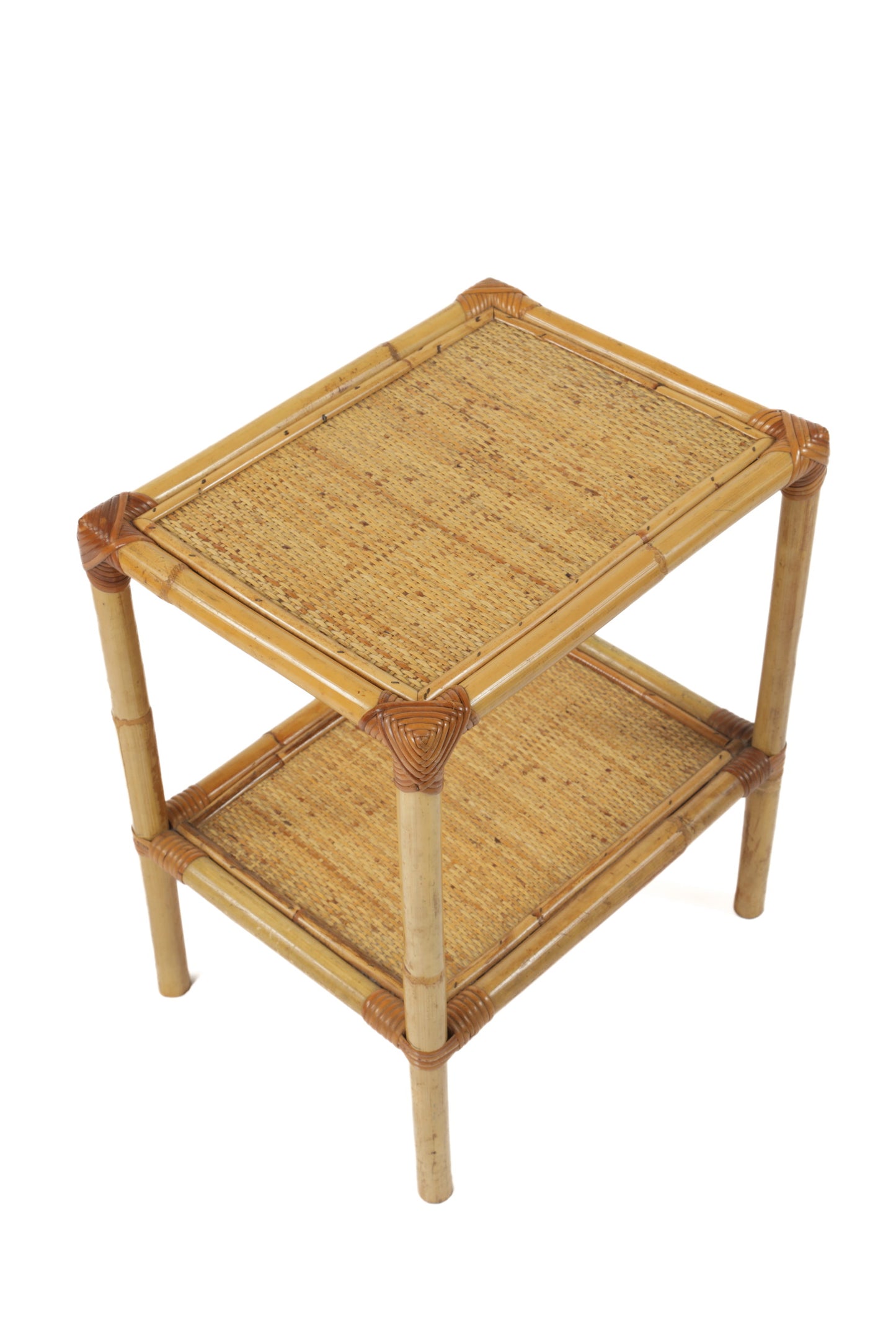 1960s bamboo wicker coffee table