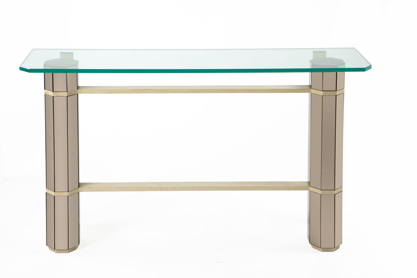 Crystal console with mirror base