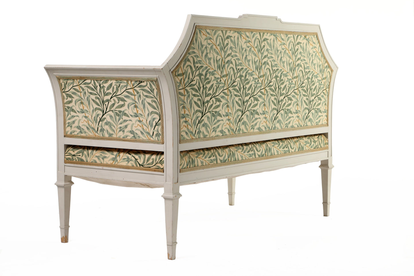 2 seater sofa from the 50s in ivory lacquered leaf print