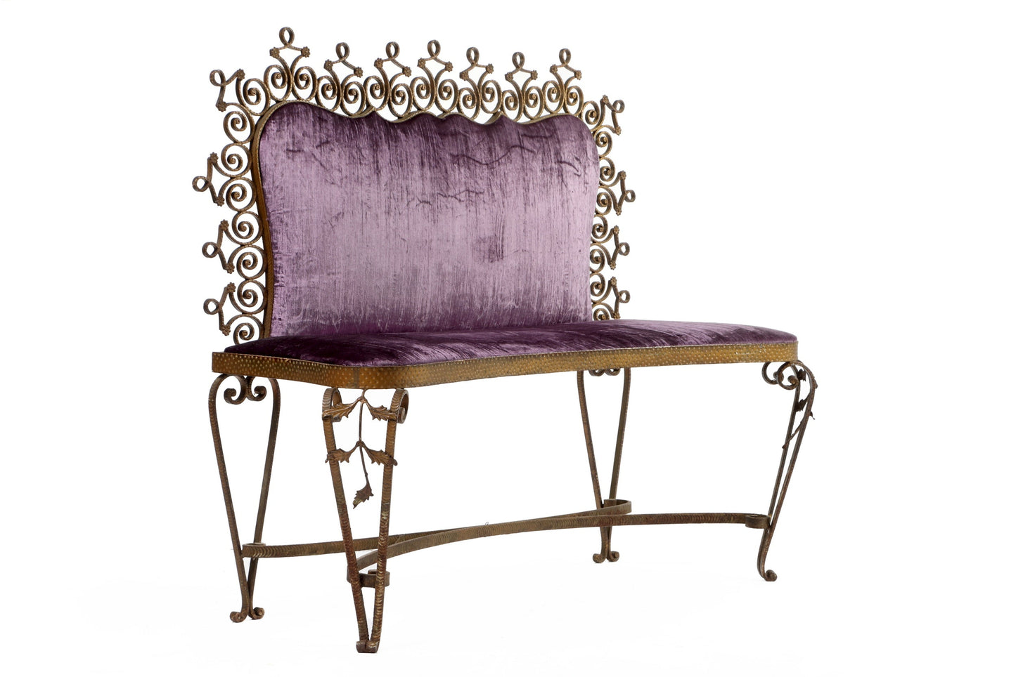 Pier Luigi Colli wrought iron bench from the 1950s