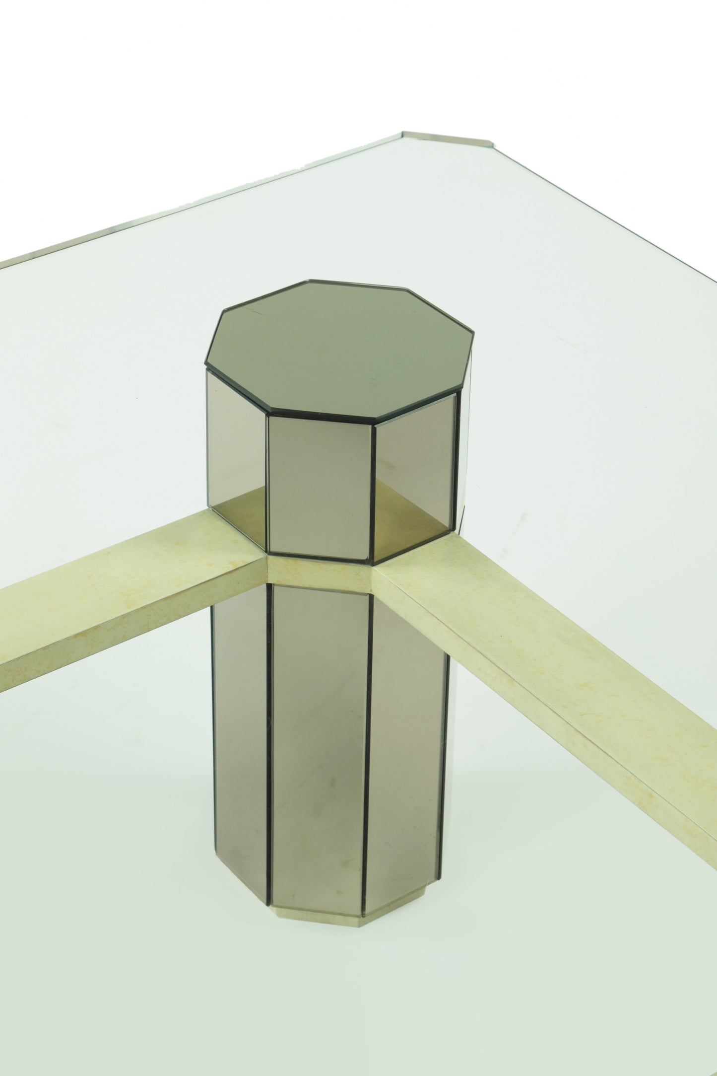 Tavolo salotto vetro e specchio anni 70