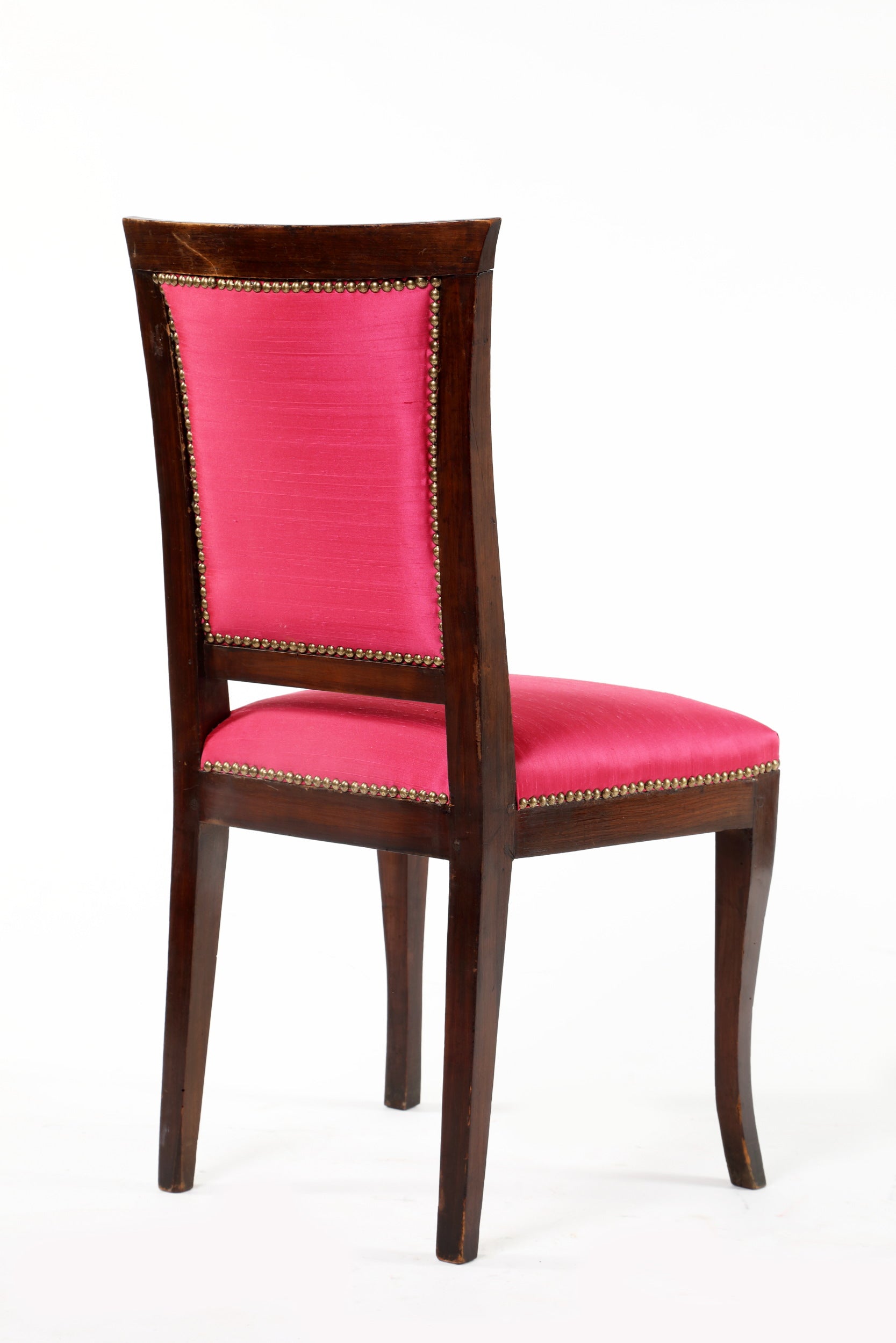Four 50's chairs in pink fabric
