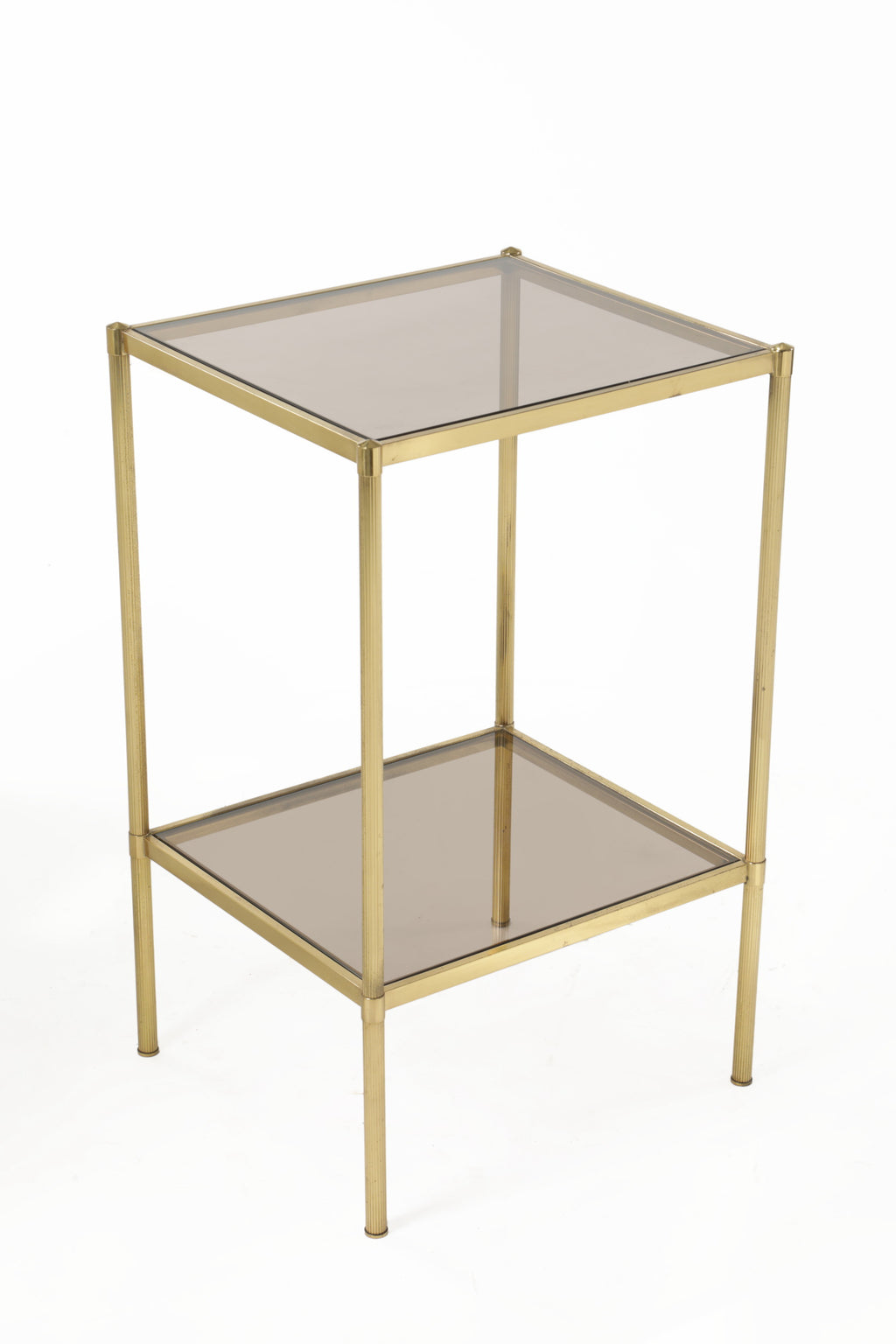 Tavolo alto anni 50 ottone scanalato