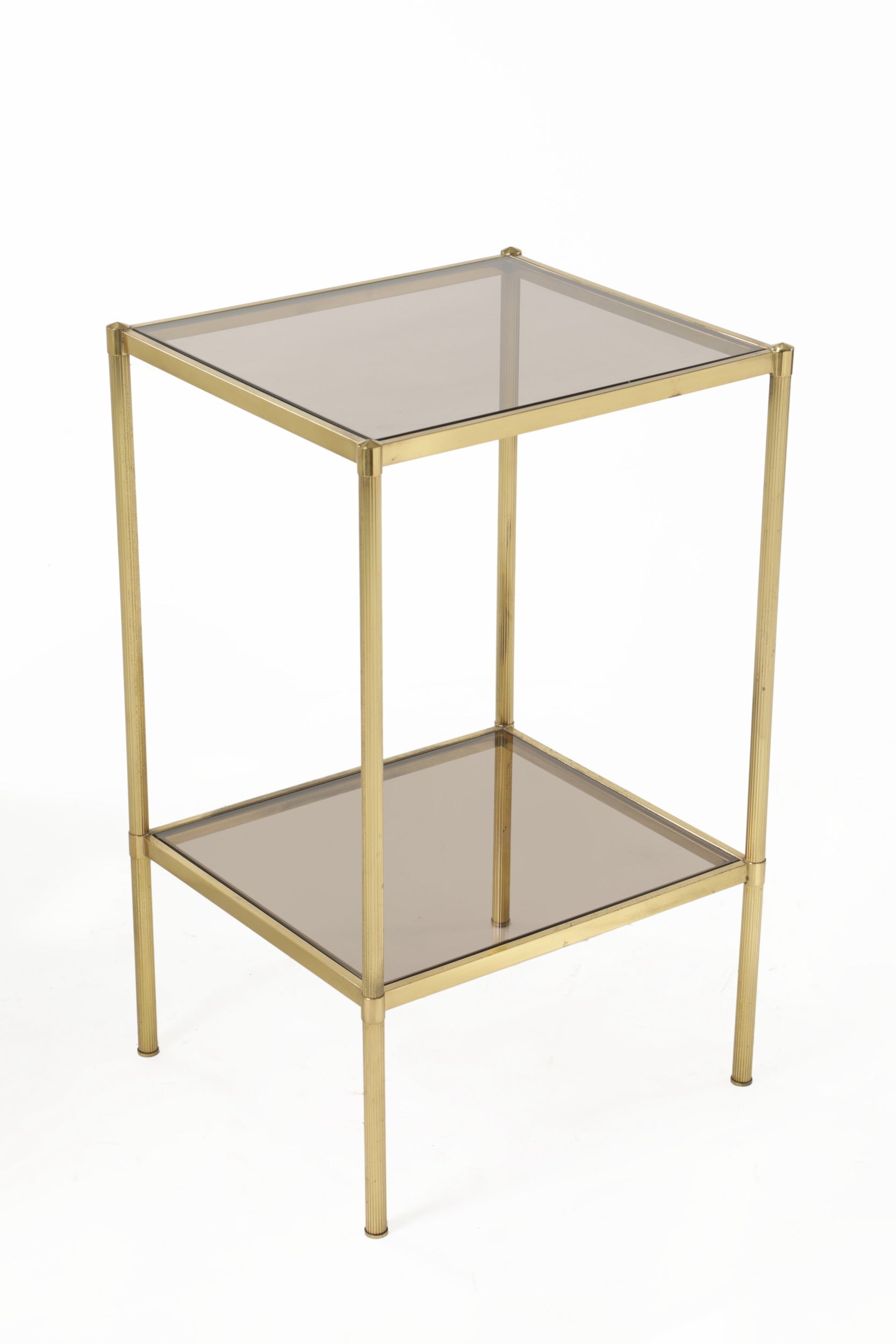 Tavolo alto anni 50 ottone scanalato