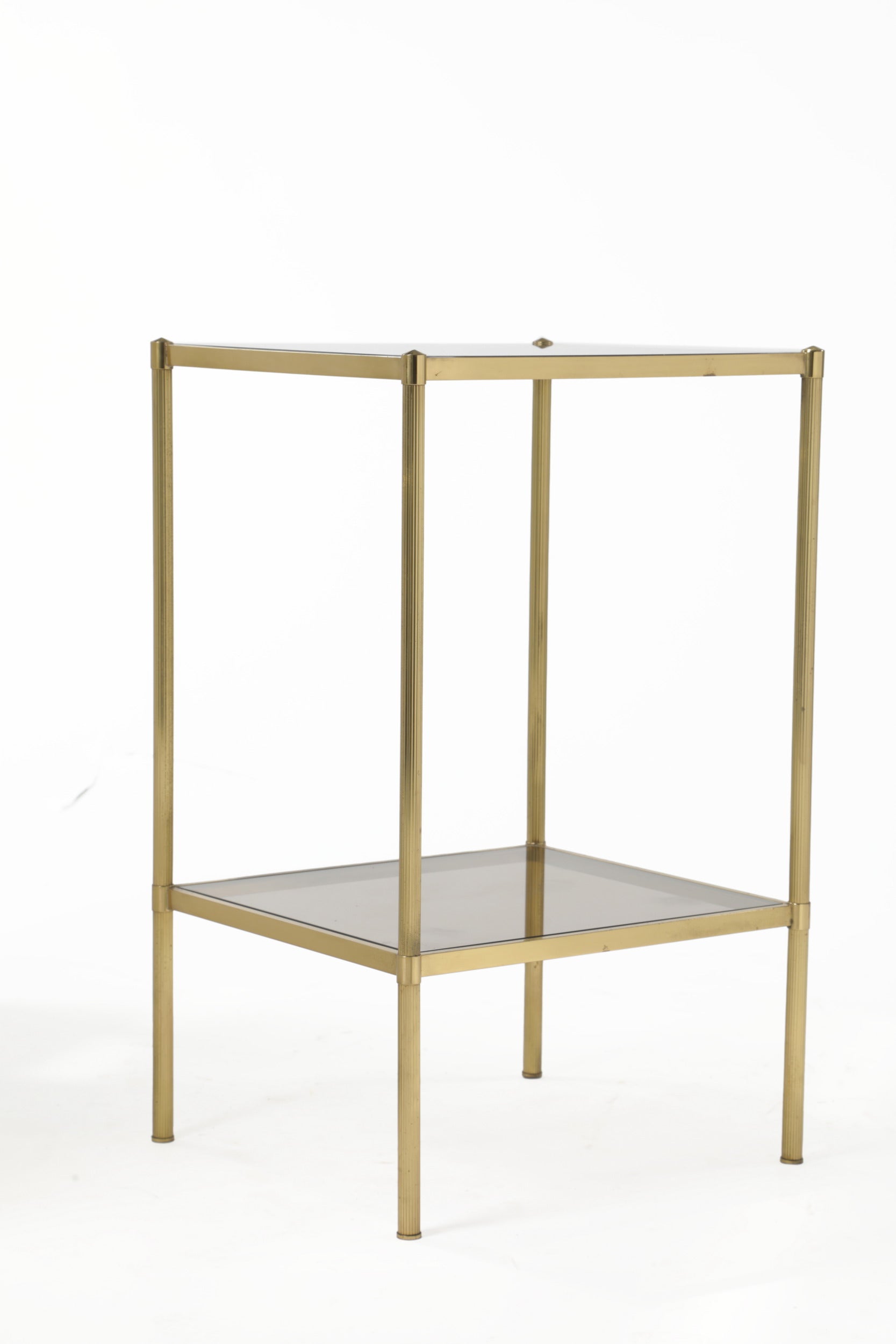 Tavolo alto anni 50 ottone scanalato