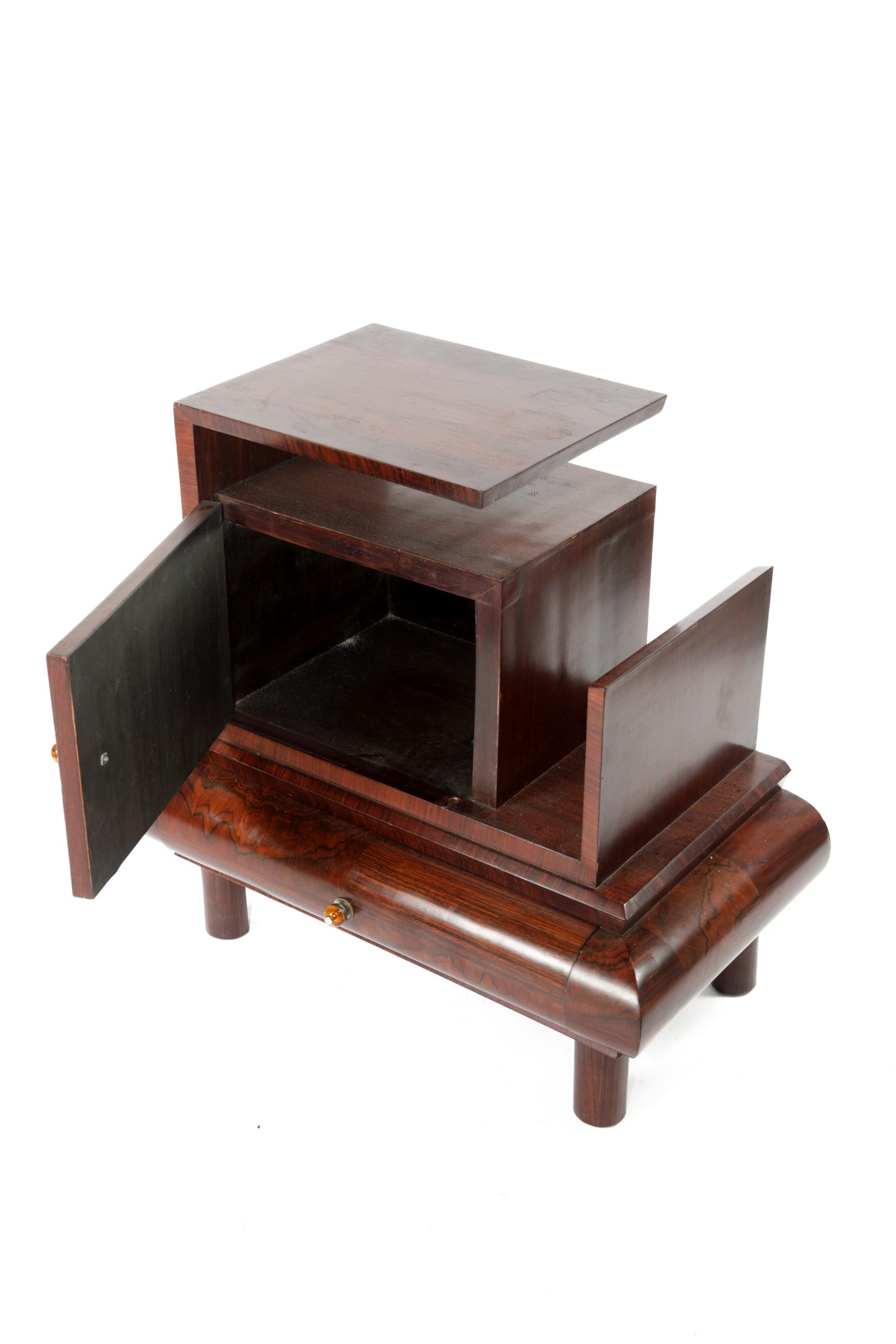 Pair of rationalist bedside tables attributable to Marcello Piacentini