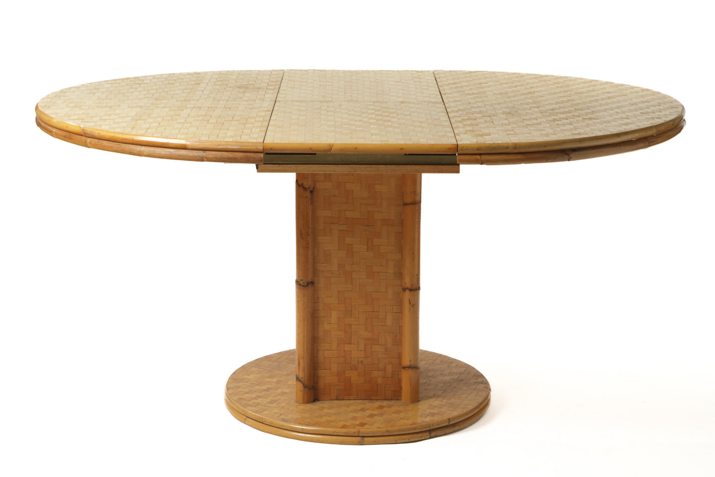 Extendable bamboo and pressed rattan table from the 70s