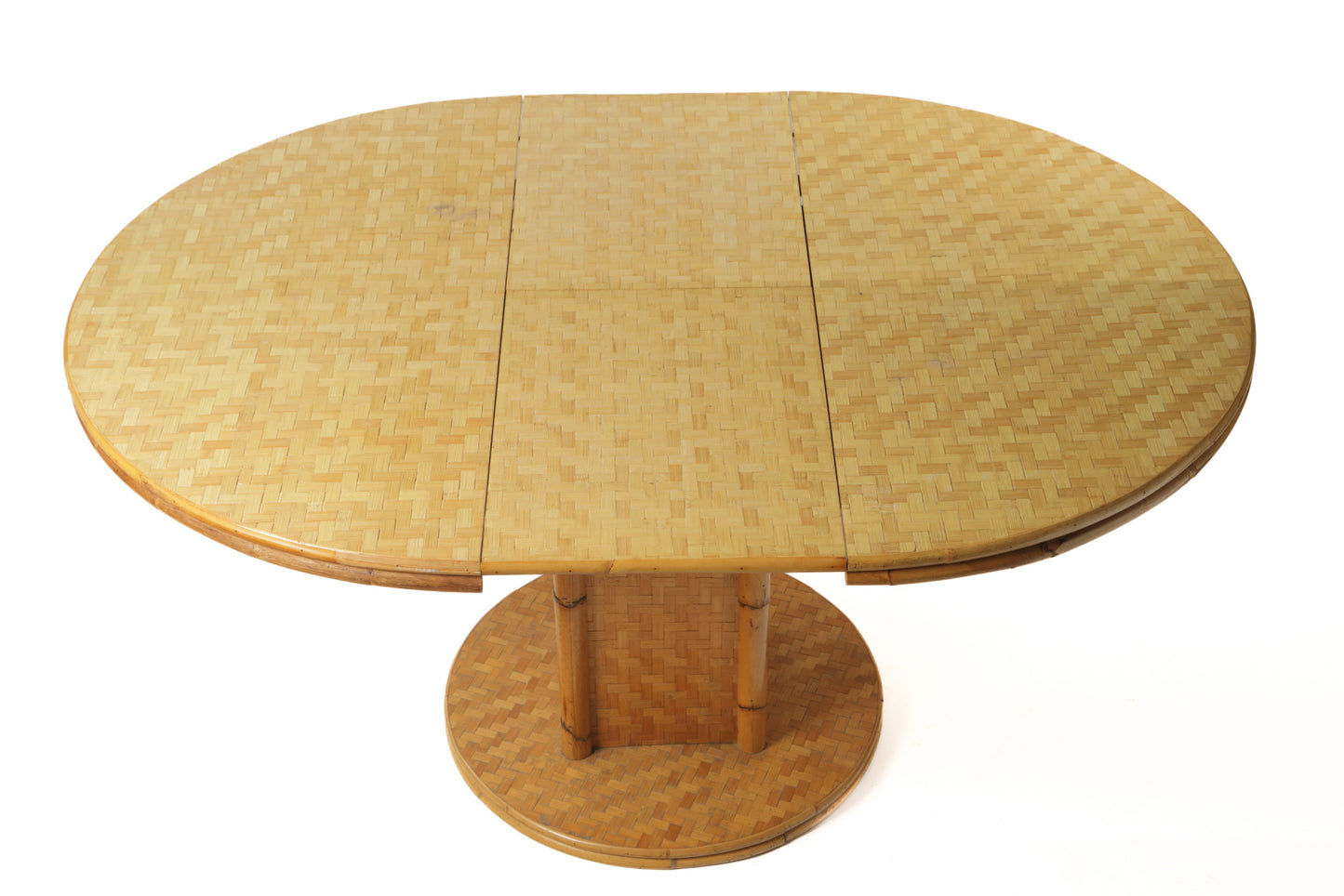 Extendable bamboo and pressed rattan table from the 70s