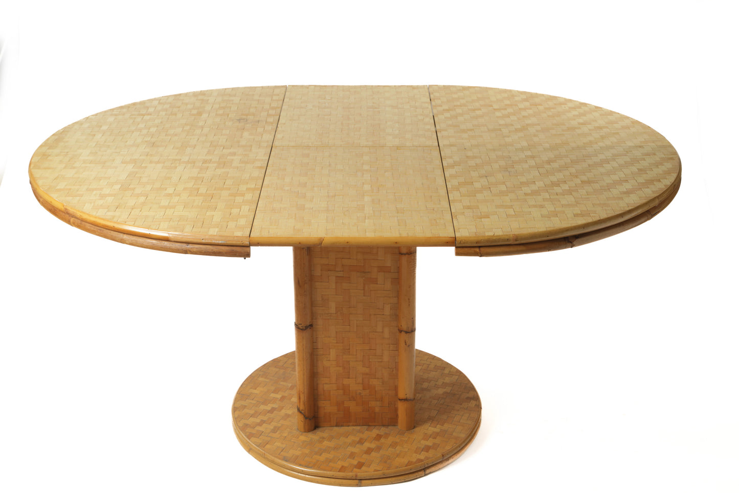 Extendable bamboo and pressed rattan table from the 70s