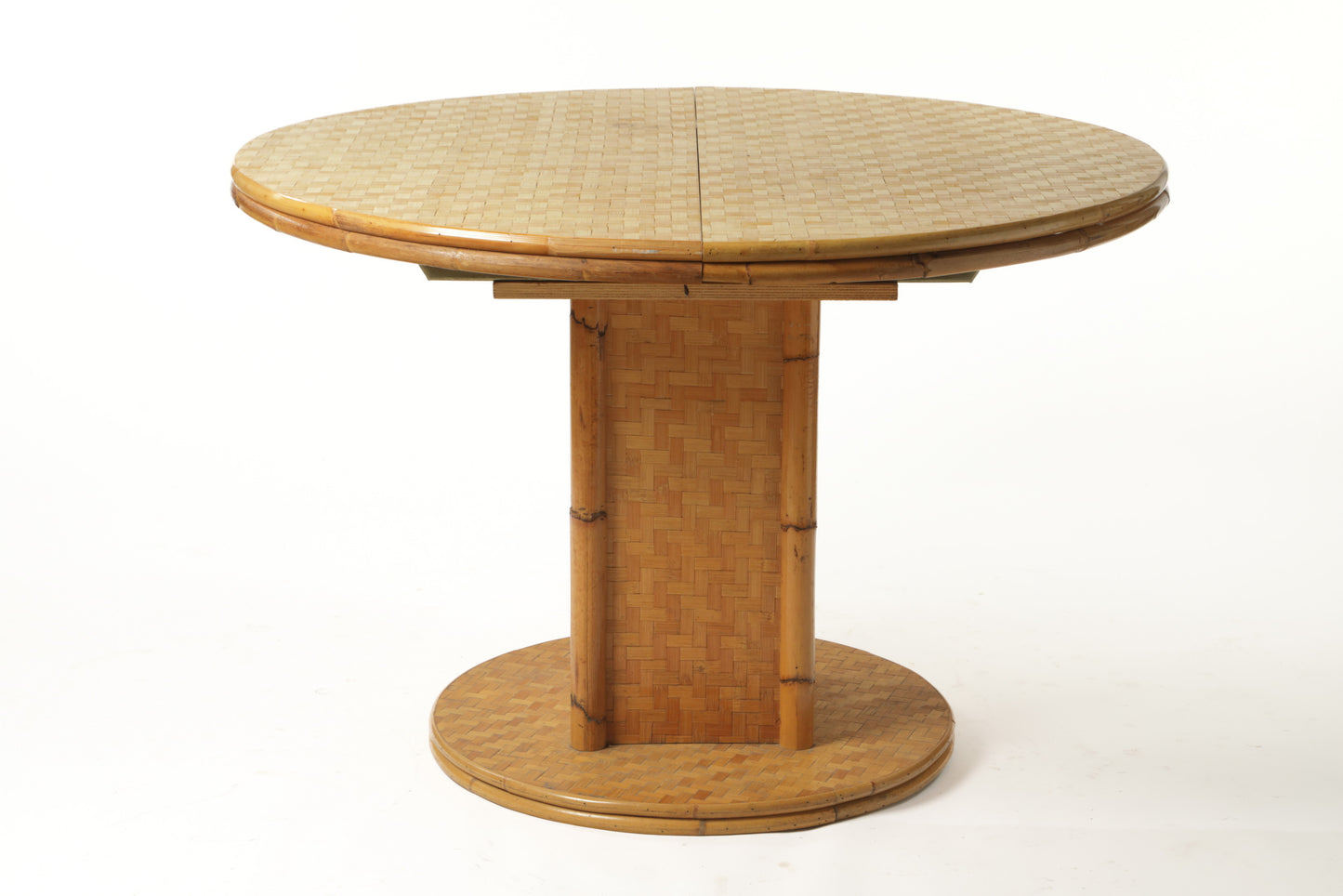 Extendable bamboo and pressed rattan table from the 70s